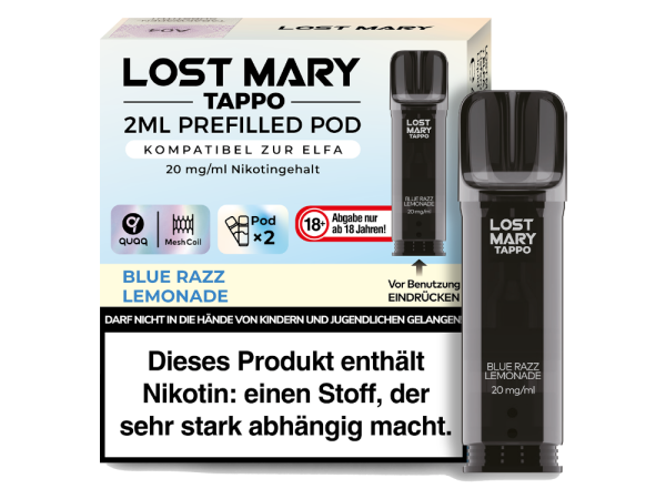 Lost Mary - Tappo Pod Blue Razz Lemonade 20 mg/ml (2 Stück pro Packung)