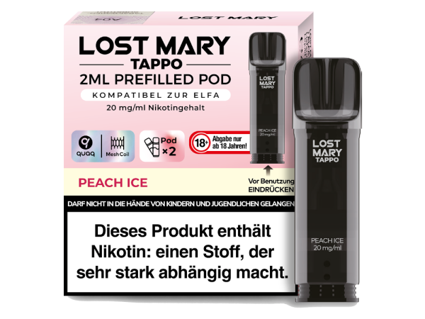 Lost Mary - Tappo Pod Peach Ice 20 mg/ml (2 Stück pro Packung)