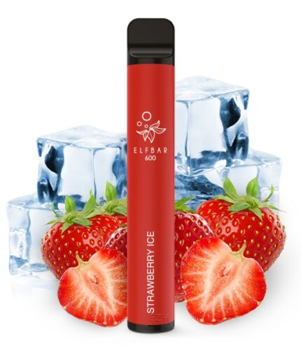Elfbar Vape mit 600 Zügen in der fruchtigen Geschmacksrichtung Strawberry Ice