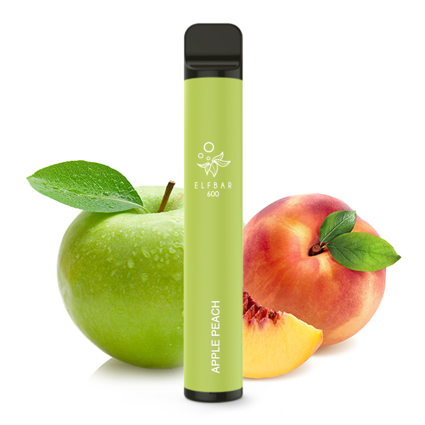 Elfbar Vape mit 600 Zügen in der fruchtigen Geschmacksrichtung Apple Peach mit 20mg Nikotin